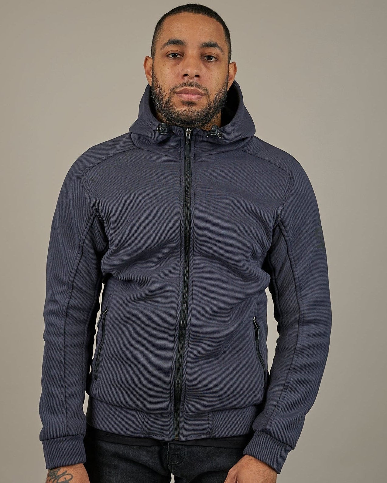 Blade Grey Turbulence Zip Up Unisex Motorcycle Hoodie