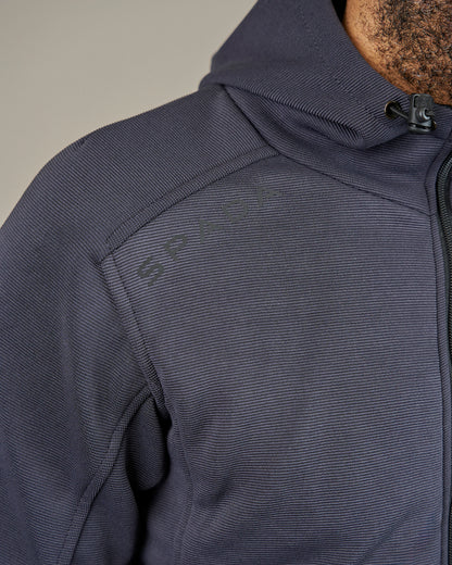 Blade Grey Turbulence Zip Up Unisex Motorcycle Hoodie