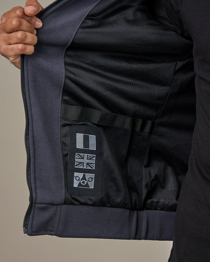 Blade Grey Turbulence Zip Up Unisex Motorcycle Hoodie