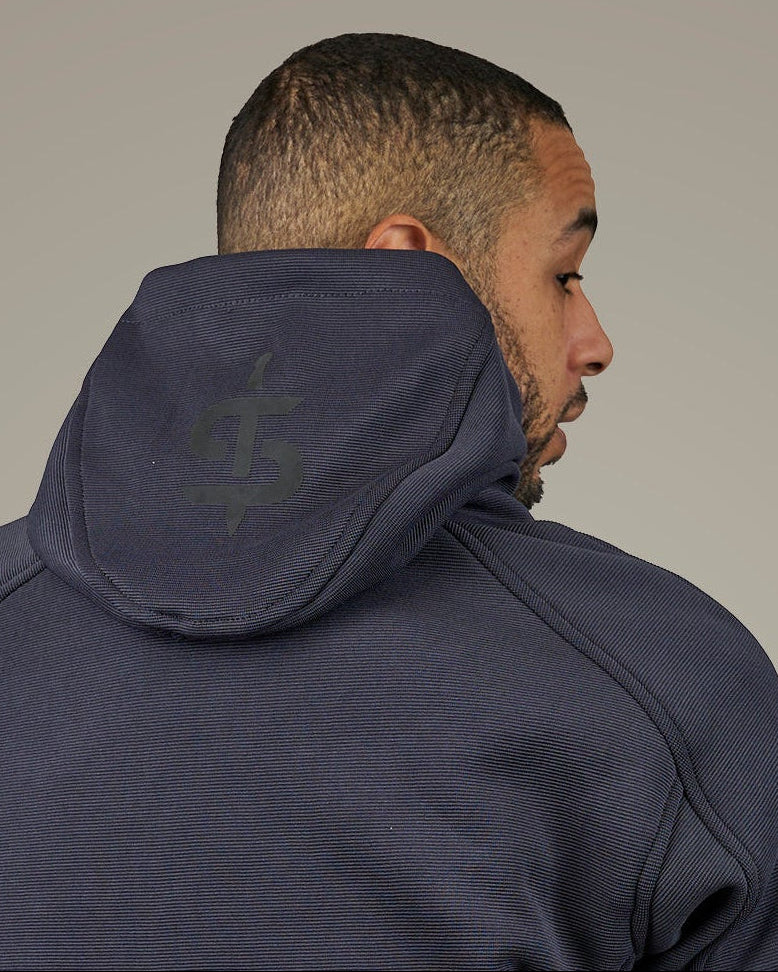 Blade Grey Turbulence Zip Up Unisex Motorcycle Hoodie