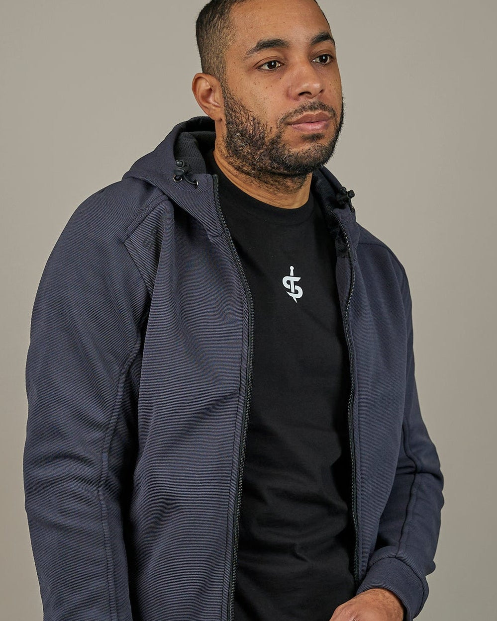 Blade Grey Turbulence Zip Up Unisex Motorcycle Hoodie