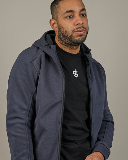 Blade Grey Turbulence Zip Up Unisex Motorcycle Hoodie