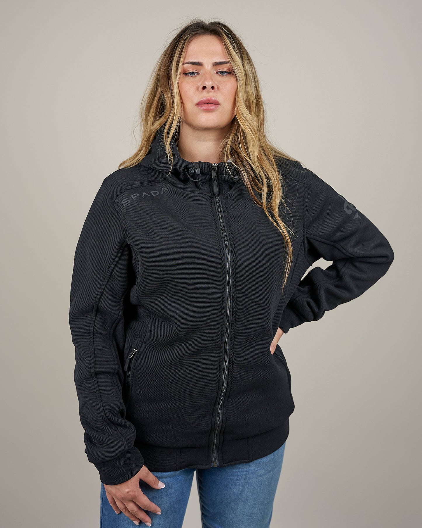 Blade Black Zip Up Ladies Motorcycle Hoodie