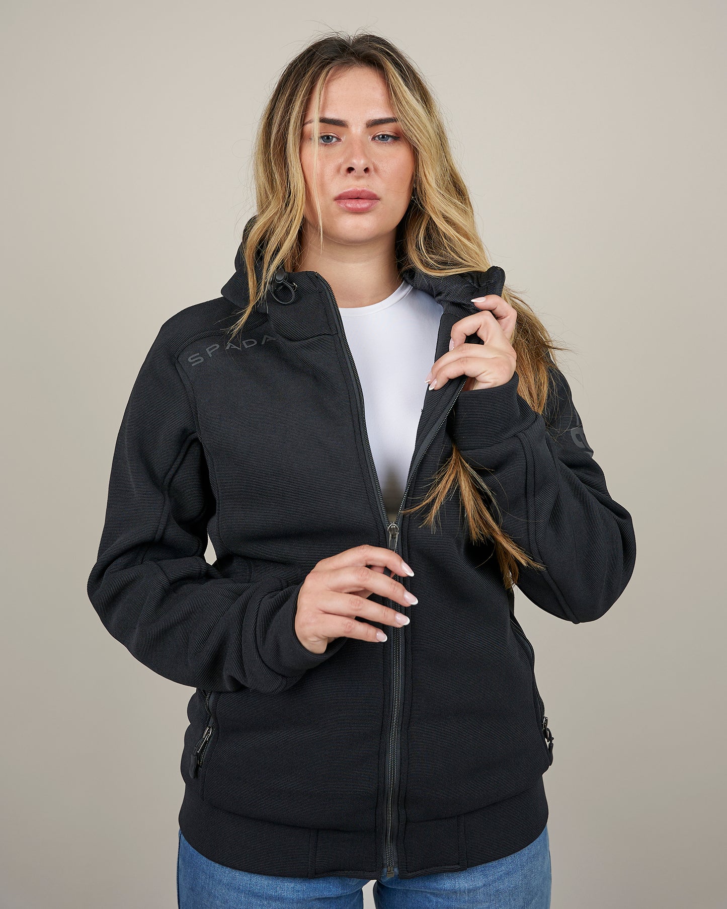 Blade Black Zip Up Ladies Motorcycle Hoodie