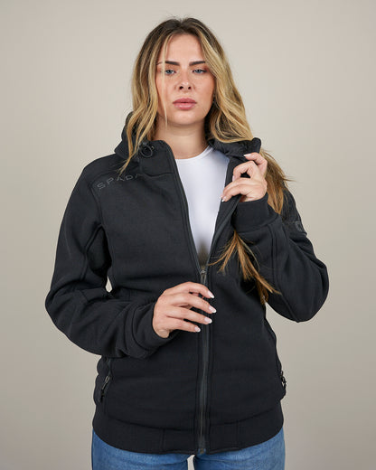 Blade Black Zip Up Ladies Motorcycle Hoodie