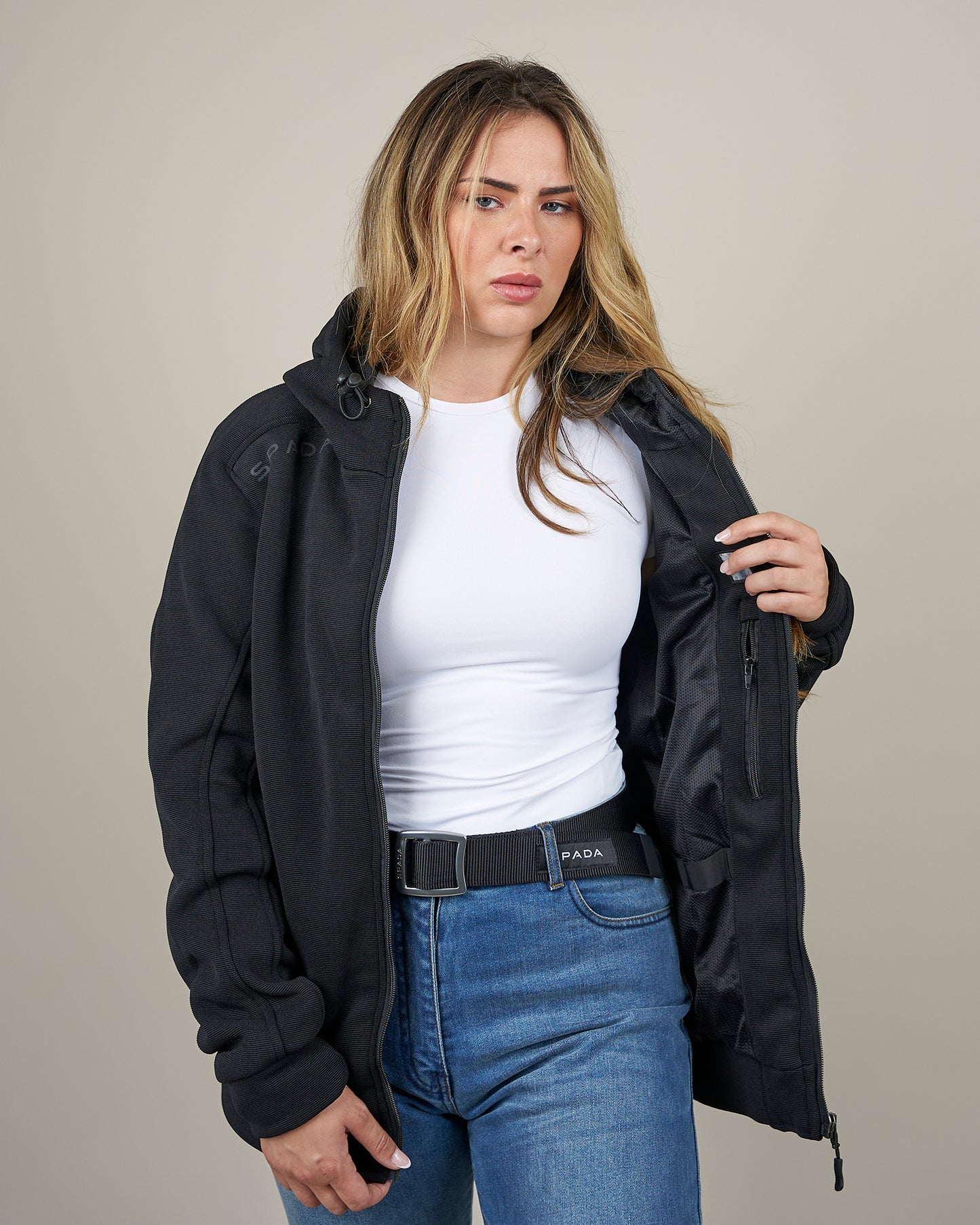 Blade Black Zip Up Ladies Motorcycle Hoodie