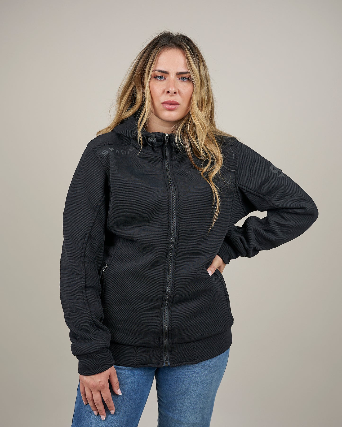Blade Black Zip Up Ladies Motorcycle Hoodie