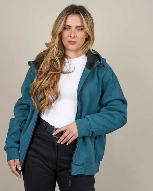 Blade Coral Blue Zip Up Ladies Motorcycle Hoodie