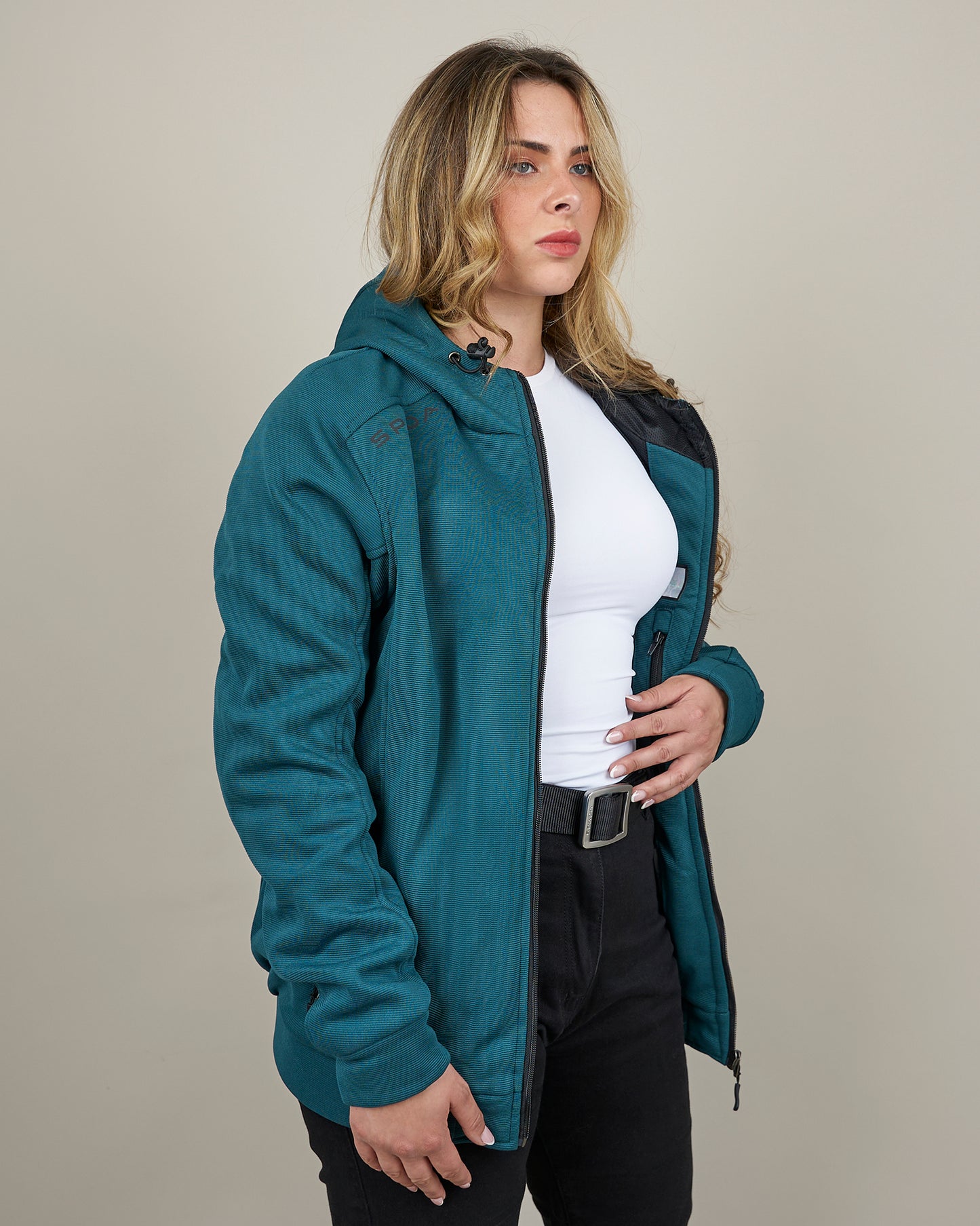Blade Coral Blue Zip Up Ladies Motorcycle Hoodie