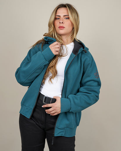 Blade Coral Blue Zip Up Ladies Motorcycle Hoodie