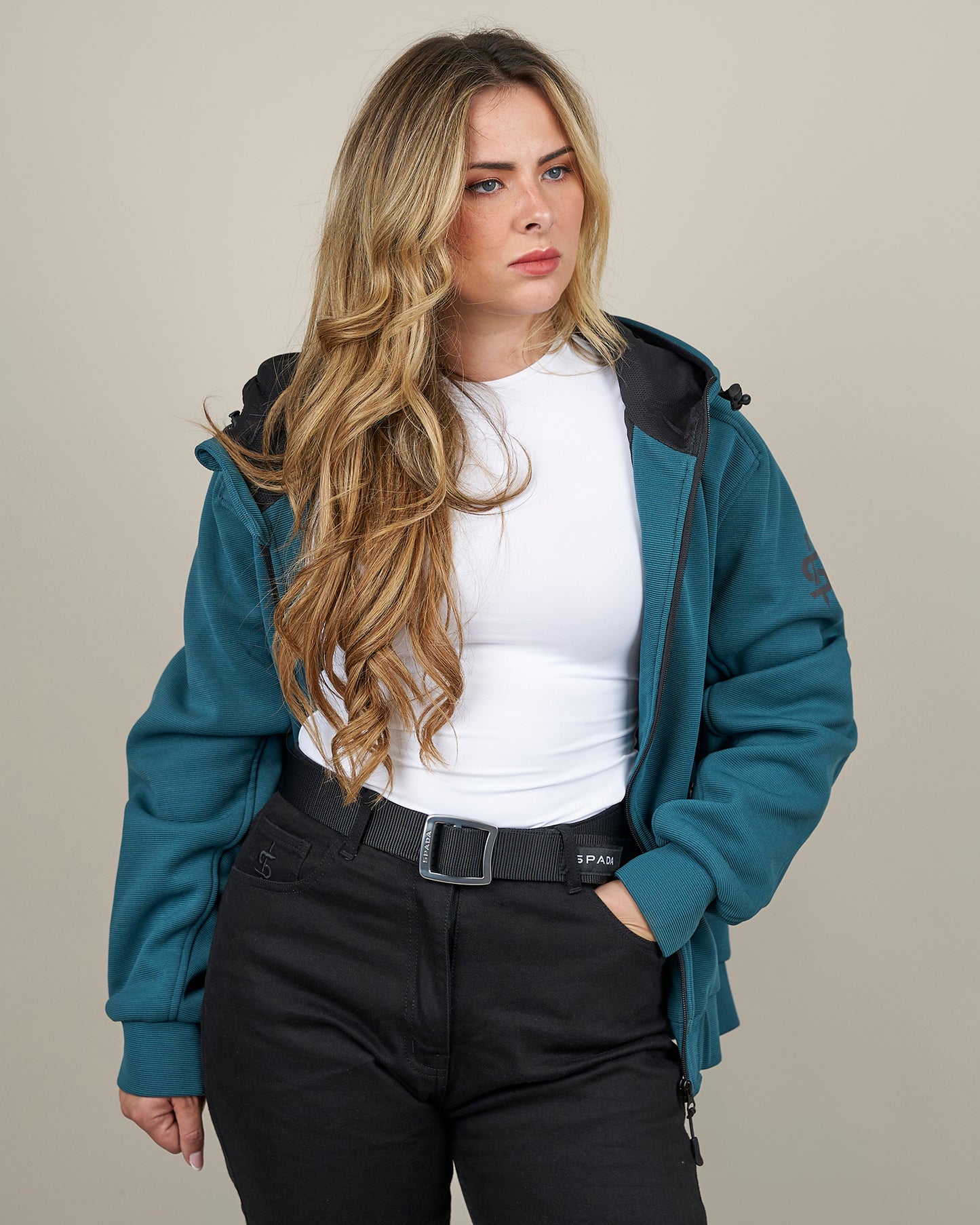 Blade Coral Blue Zip Up Ladies Motorcycle Hoodie