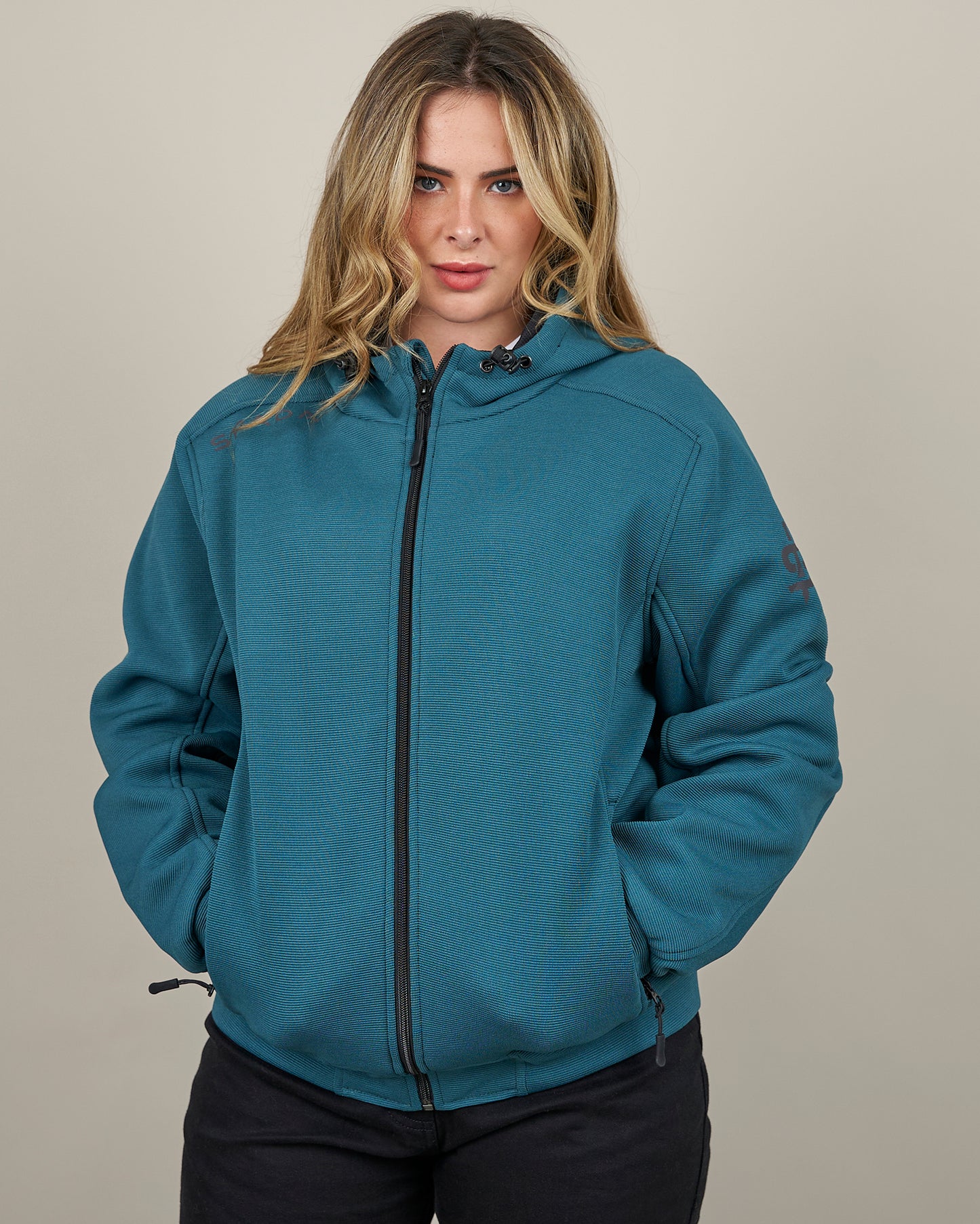 Blade Coral Blue Zip Up Ladies Motorcycle Hoodie