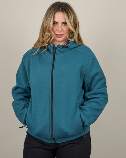 Blade Coral Blue Zip Up Ladies Motorcycle Hoodie