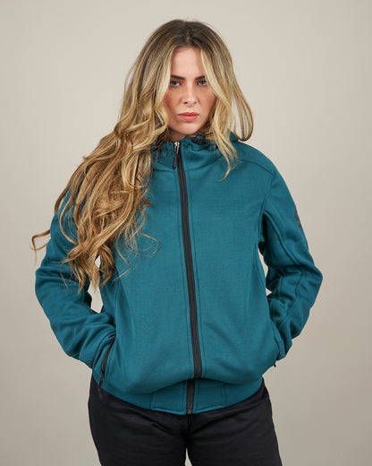 Blade Coral Blue Zip Up Ladies Motorcycle Hoodie