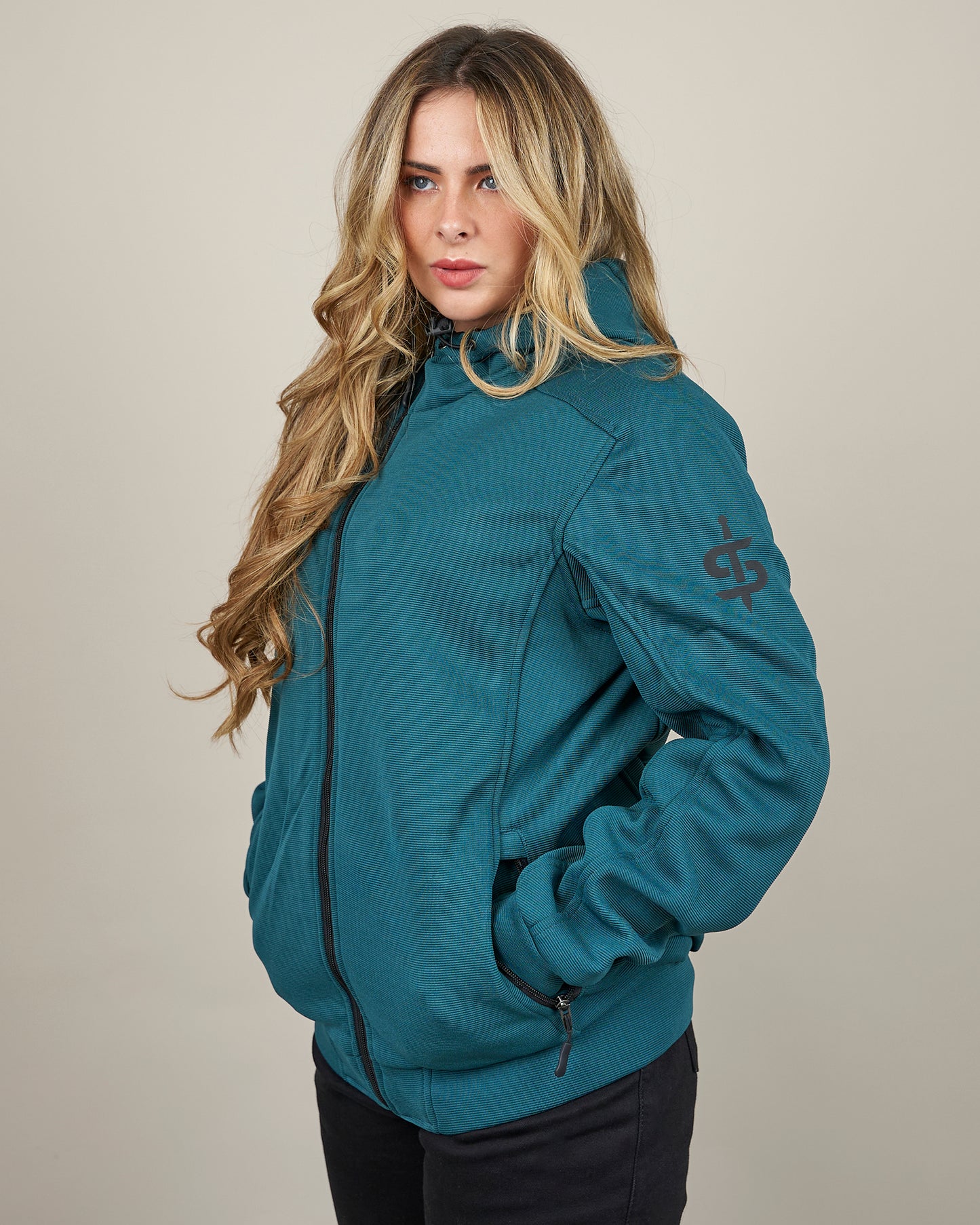 Blade Coral Blue Zip Up Ladies Motorcycle Hoodie