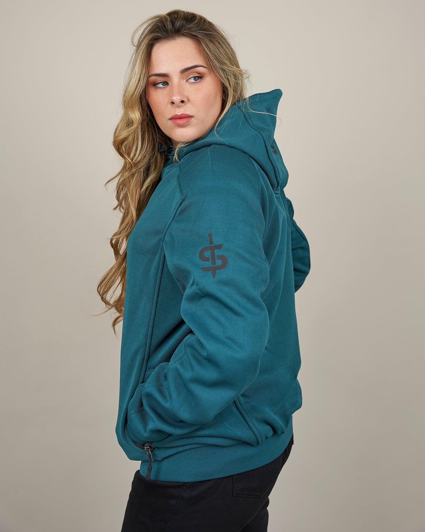 Blade Coral Blue Zip Up Ladies Motorcycle Hoodie