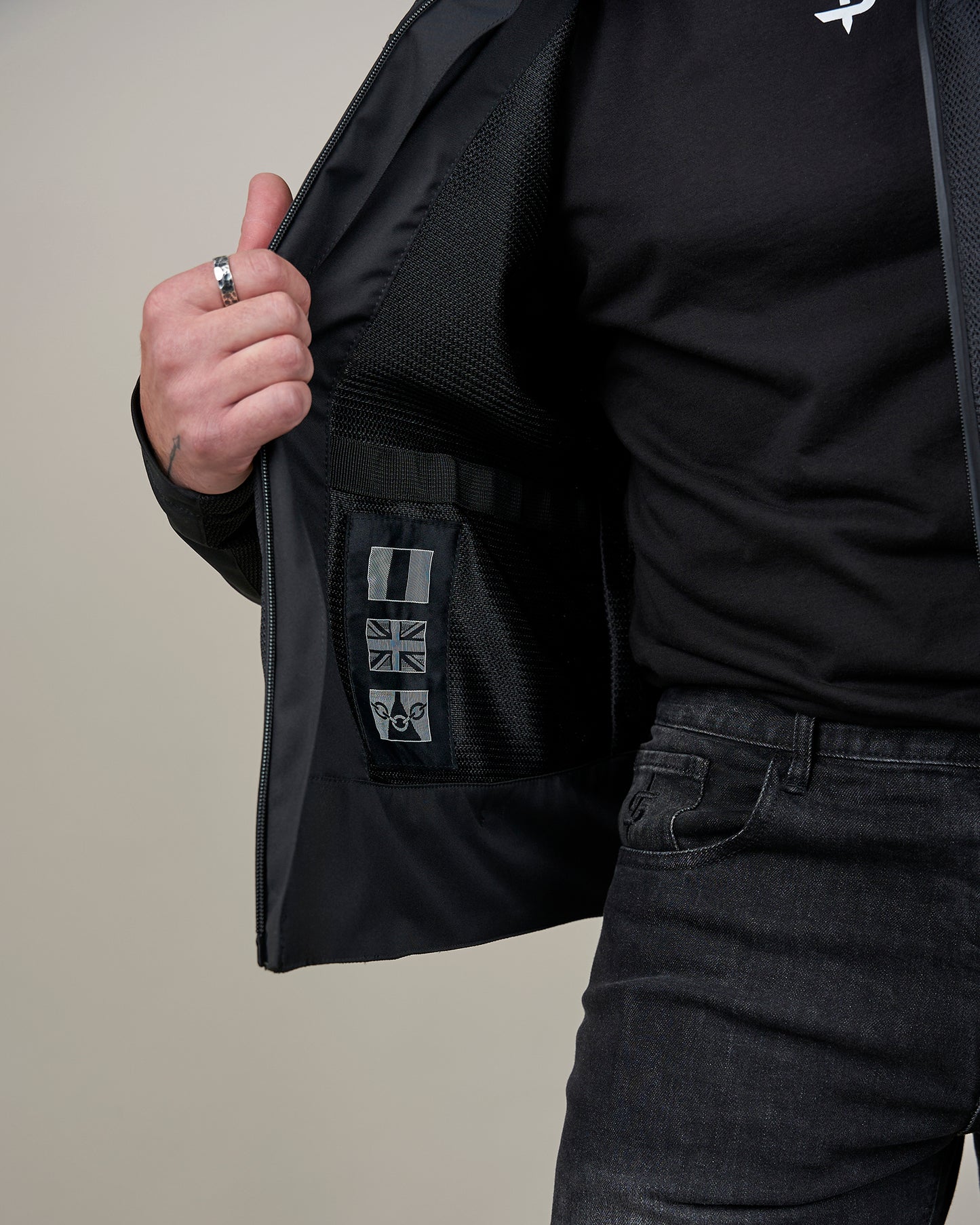 Cafe Air Lightweight Black Motorcycle Jacket