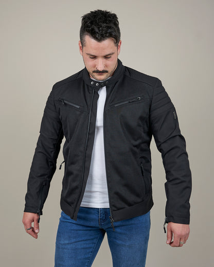 Cafe Air Lightweight Black Motorcycle Jacket