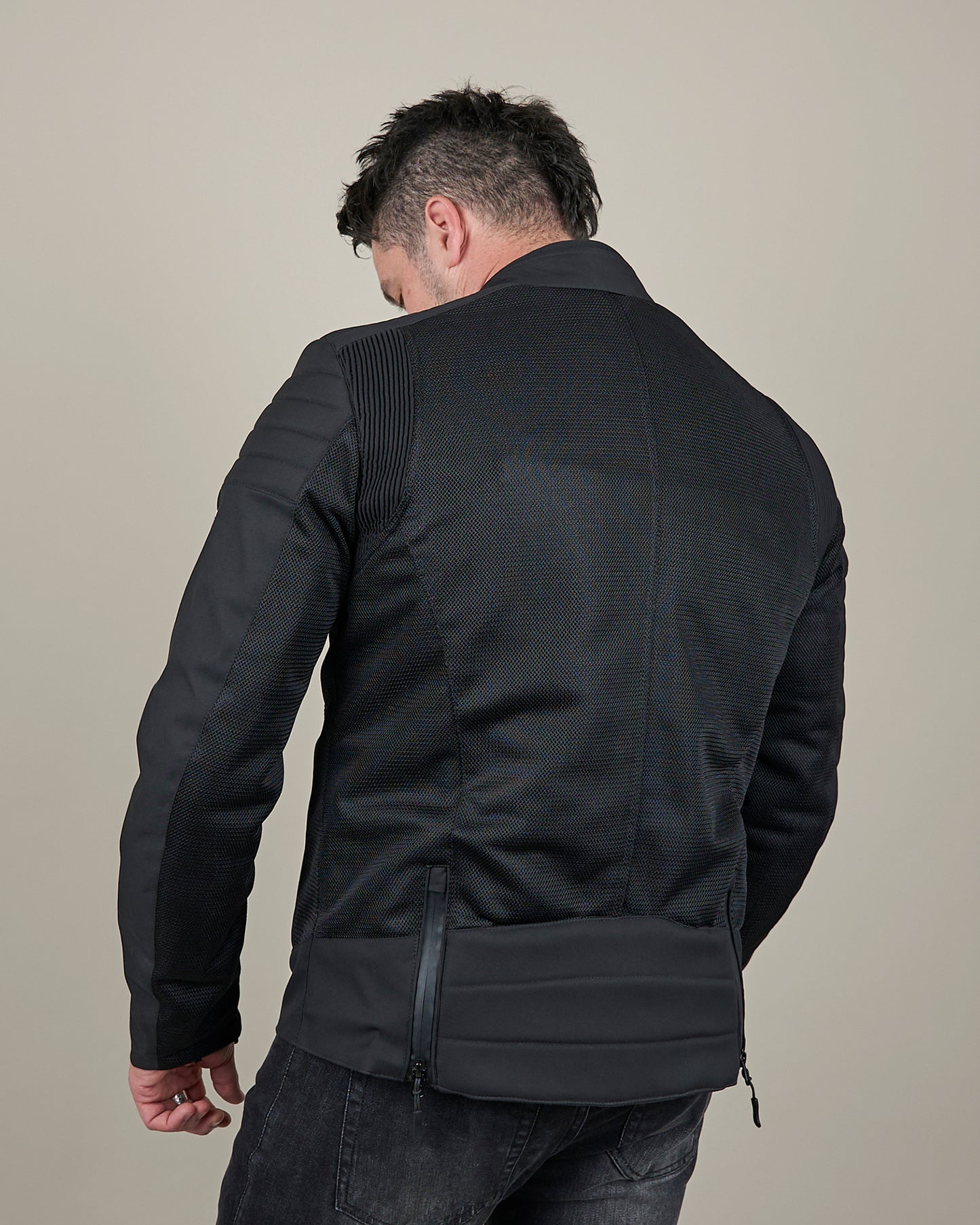 Cafe Air Lightweight Black Motorcycle Jacket