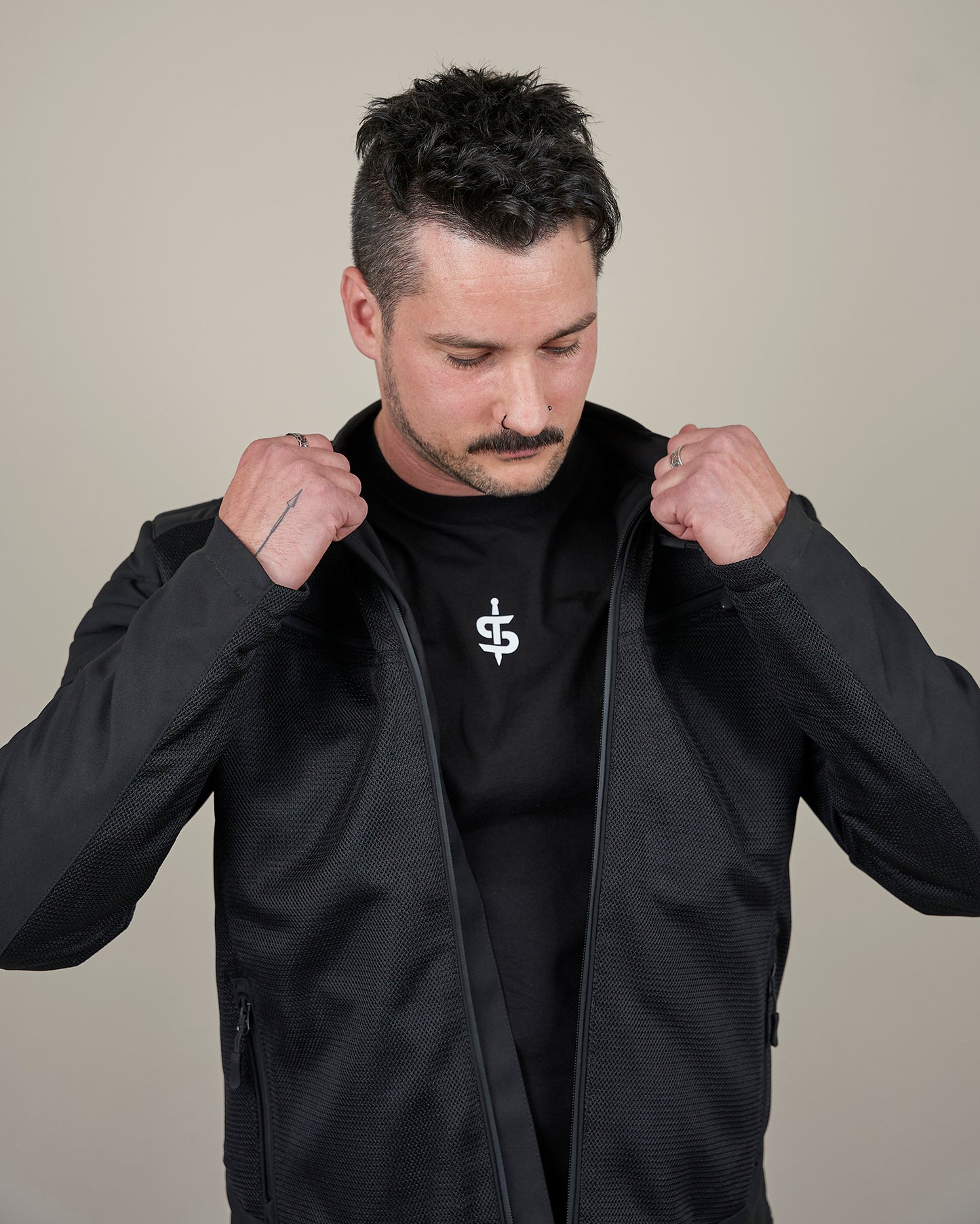 Cafe Air Lightweight Black Motorcycle Jacket