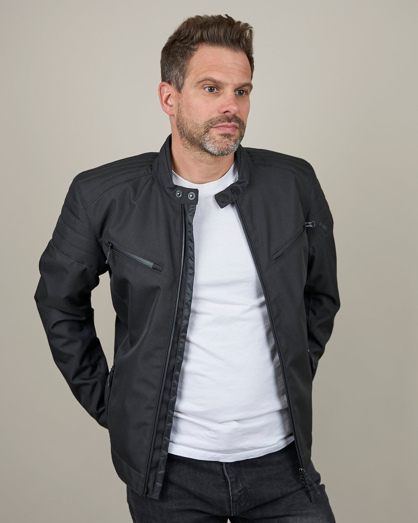 Cafe Flux Black Motorcycle Jacket