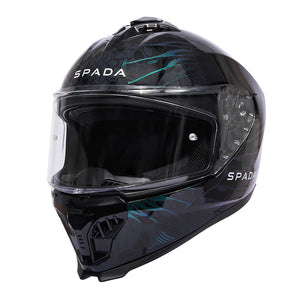 spada sp18 dark chameleon motorbike helmet with clear visor attached