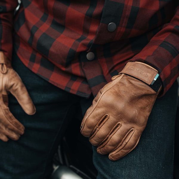 Clutch Cognac Brown Motorcycle Gloves