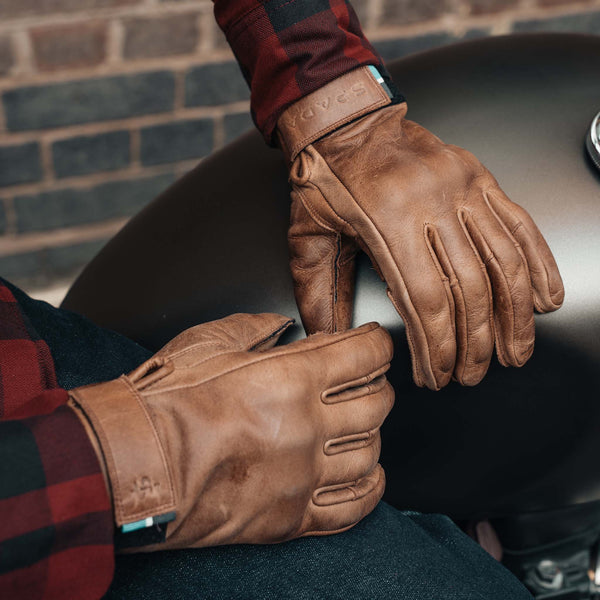 Clutch Cognac Brown Motorcycle Gloves