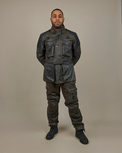 Crossguard Walnut Brown Waterproof Motorcycle Jacket