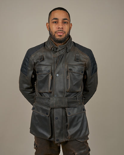 Crossguard Walnut Brown Waterproof Motorcycle Jacket