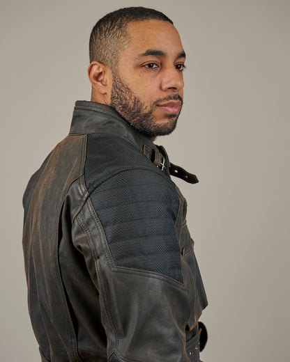 Crossguard Walnut Brown Waterproof Motorcycle Jacket