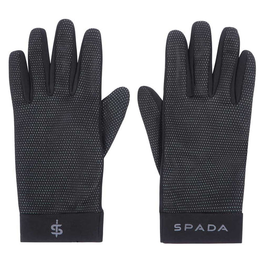 black base layer motorcycle black gloves with spada logo