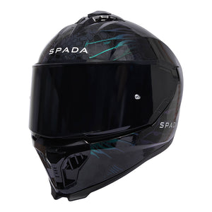 sp18 full face motorbike helmet with dark smoke visor attached