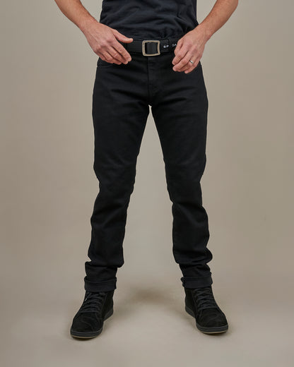 Drifter Mens Solid Black Motorcycle Jeans