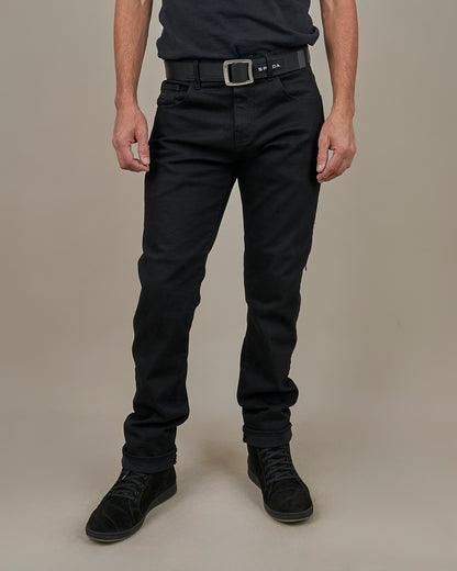 Drifter Mens Solid Black Motorcycle Jeans