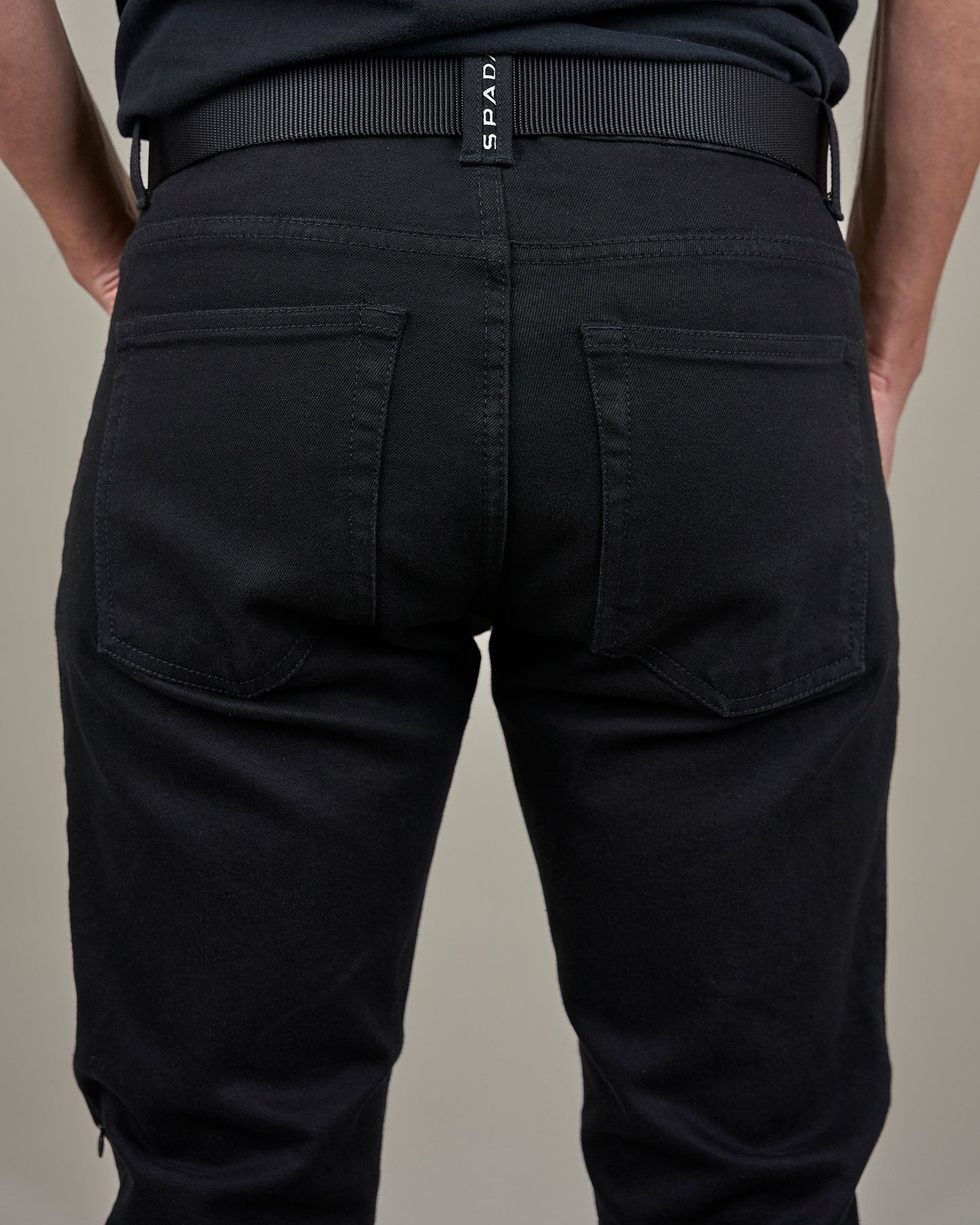 Drifter Mens Solid Black Motorcycle Jeans