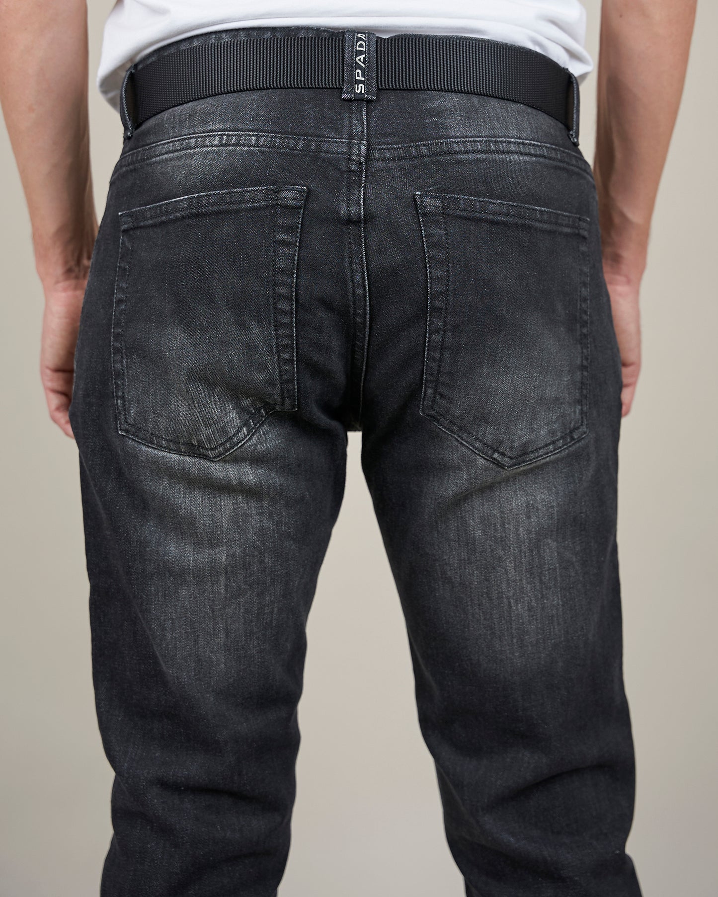 Drifter Mens Washed Black Motorcycle Jeans