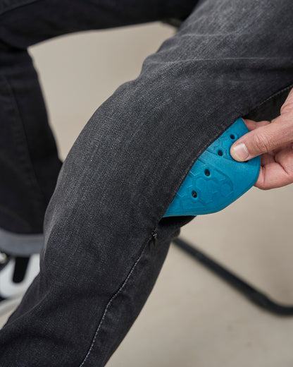 Drifter Mens Washed Black Motorcycle Jeans