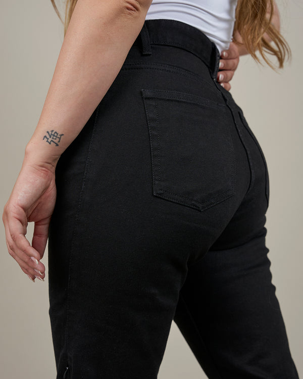 Drifter Ladies Solid Black Motorcycle Jeans