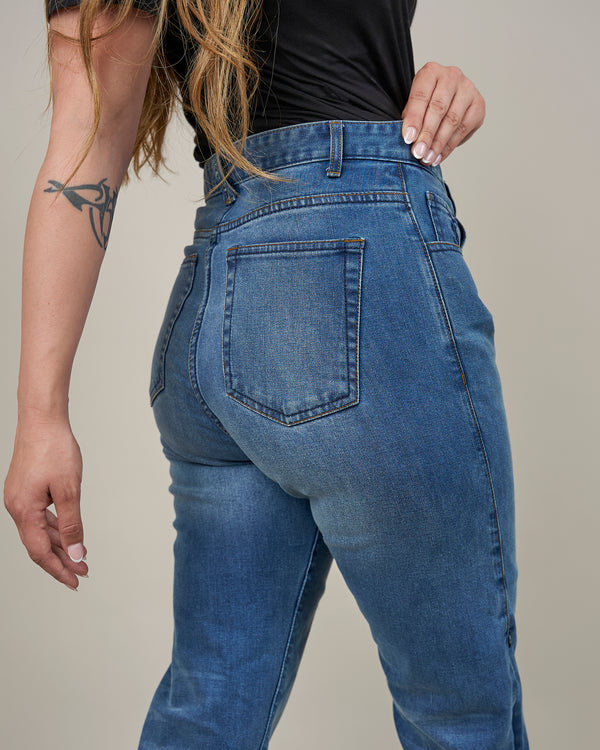 Drifter Ladies Washed Blue Motorcycle Jeans