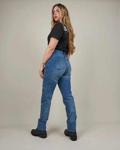 Drifter Ladies Washed Blue Motorcycle Jeans