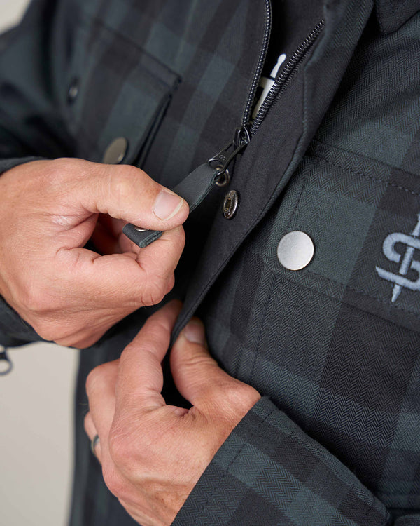 Ember Black & Grey Chequered Motorcycle Shirt