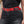 woman wearing black biker jeans with red belt with spada branding