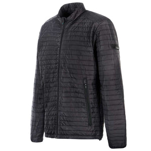 Side view of breathable thermal mid-layer jacket with elasticated cuffs for snug fit.