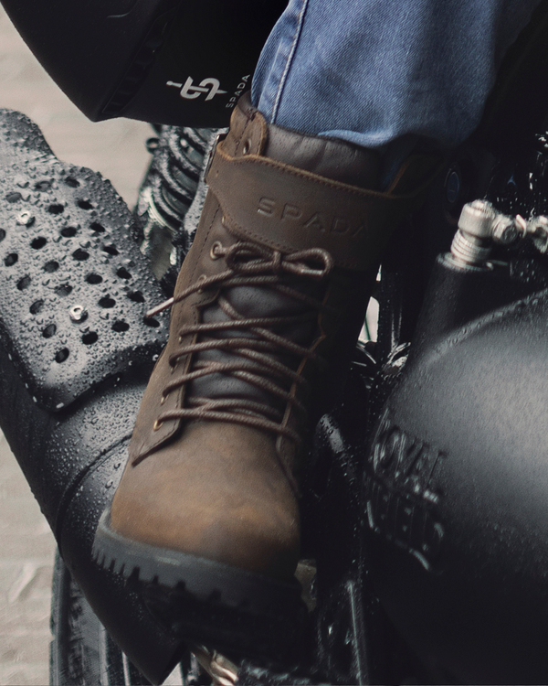 Piston Ladies Brown Leather Motorcycle Boots - Grace Webb Edit