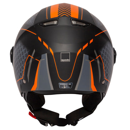 Hellion Arrow Black & Orange Open Face Motorcycle Helmet