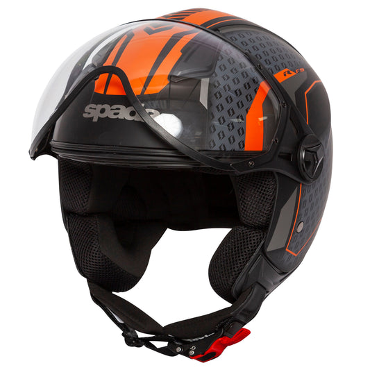 Hellion Arrow Black & Orange Open Face Motorcycle Helmet