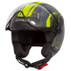 Hellion Arrow Matt Black & Yellow Flurescent Open Face Motorcycle Helmet