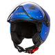 Hellion 06 Matt Bright Blue Open Face Motorcycle Helmet