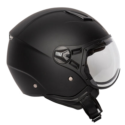 Hellion 06 Matt Black Open Face Motorcycle Helmet